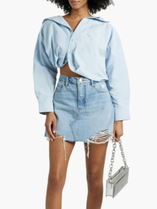 FRAME Dresses & Skirts - Frame Le High 'N' Tight Distressed Denim Mini Skirt Legacy Baines Size 26